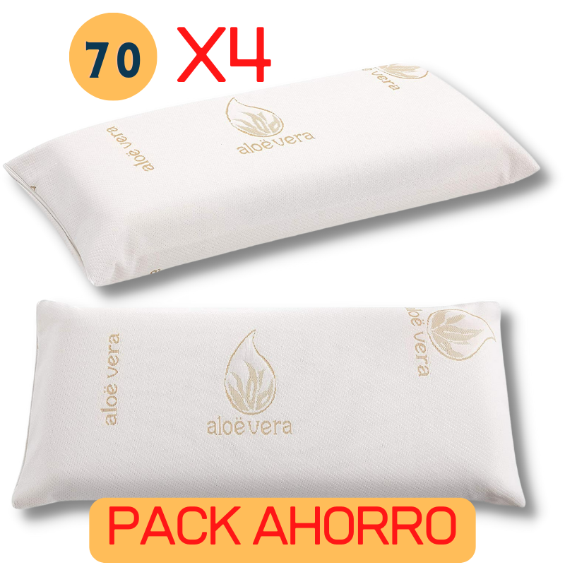 ▷ Chollo Pack x2 Almohadas viscoelásticas Naturalex con Aloe Vera de 70 x 40  cm por sólo 5,99€ (-40%) ¡TOP VENTAS!